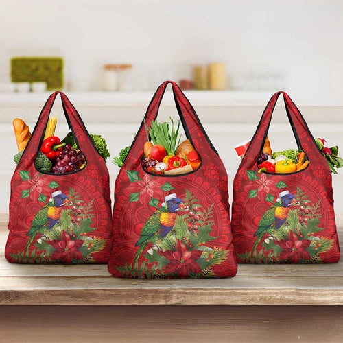 Aussie Rainbow lorikeet Grocery Bag Aboriginal Inspired Christmas - Aussie Hoodie