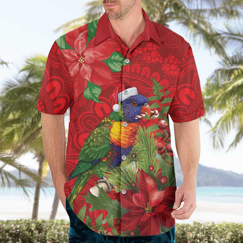 Aussie Rainbow lorikeet Hawaiian Shirt Aboriginal Inspired Christmas - Aussie Hoodie