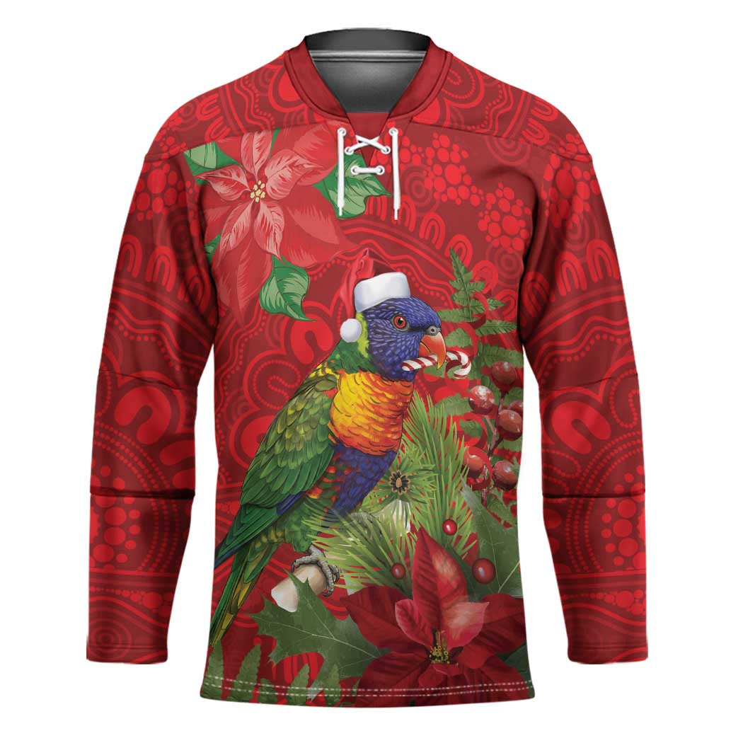 Aussie Rainbow lorikeet Hockey Jersey Aboriginal Inspired Christmas - Aussie Hoodie