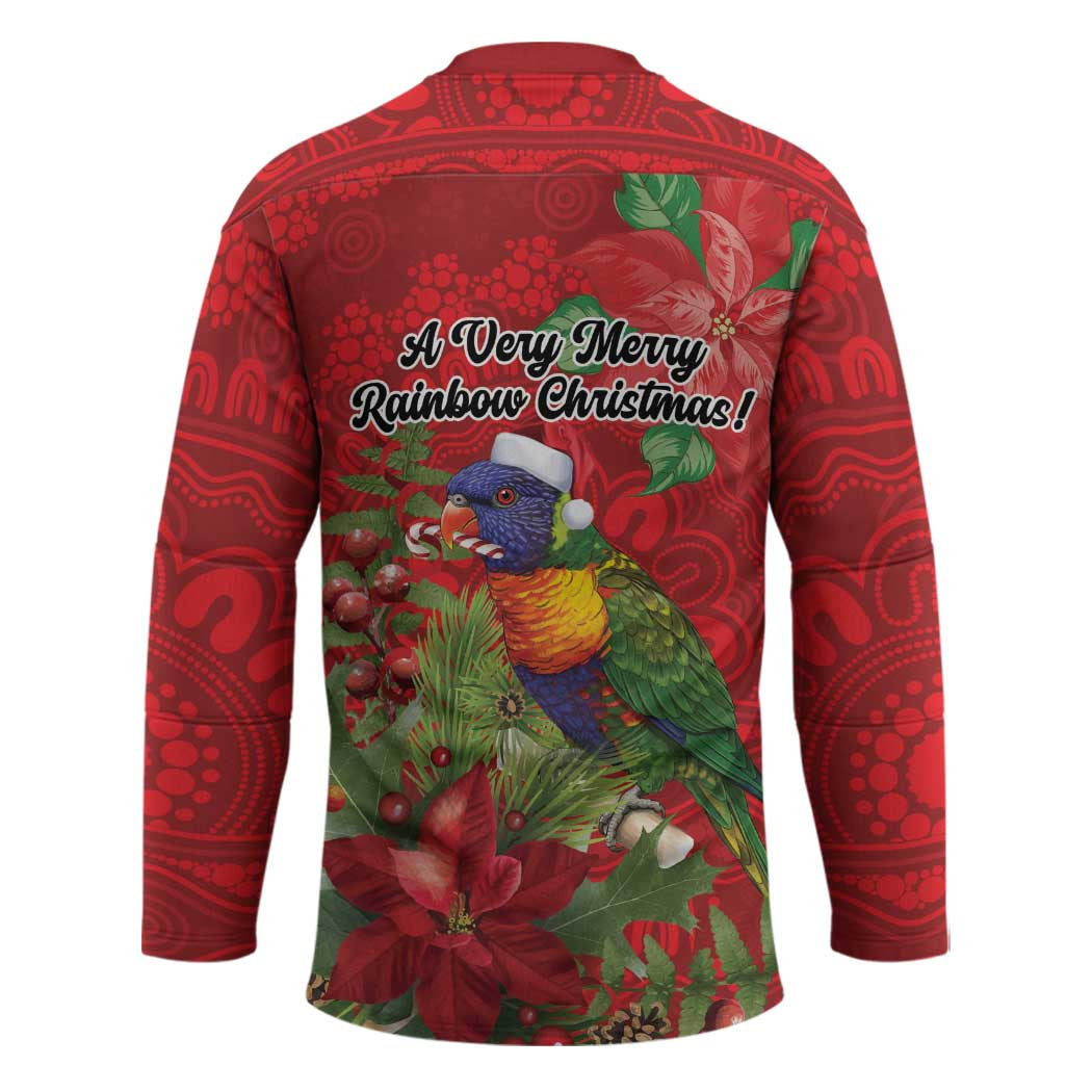 Aussie Rainbow lorikeet Hockey Jersey Aboriginal Inspired Christmas - Aussie Hoodie