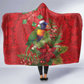Aussie Rainbow lorikeet Hooded Blanket Aboriginal Inspired Christmas - Aussie Hoodie