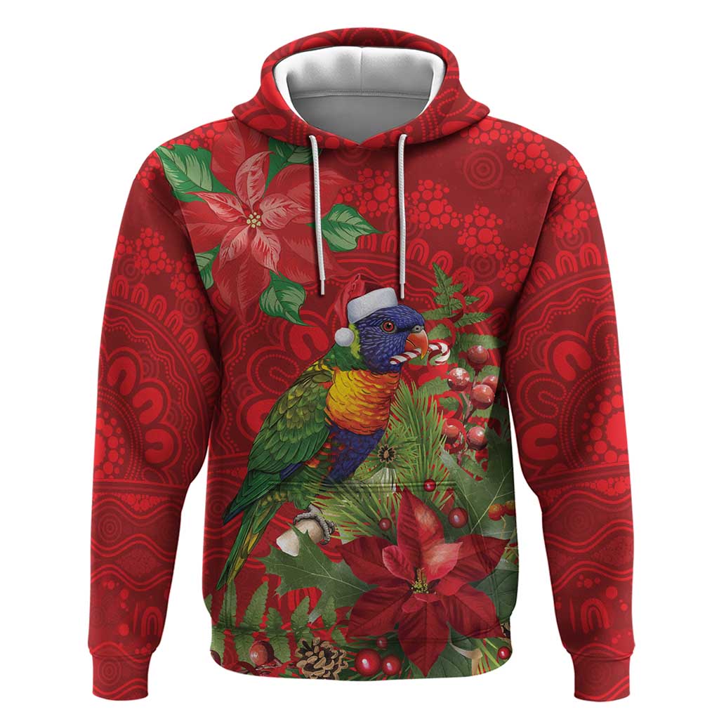 Aussie Rainbow lorikeet Hoodie Aboriginal Inspired Christmas - Aussie Hoodie