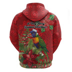 Aussie Rainbow lorikeet Hoodie Aboriginal Inspired Christmas - Aussie Hoodie