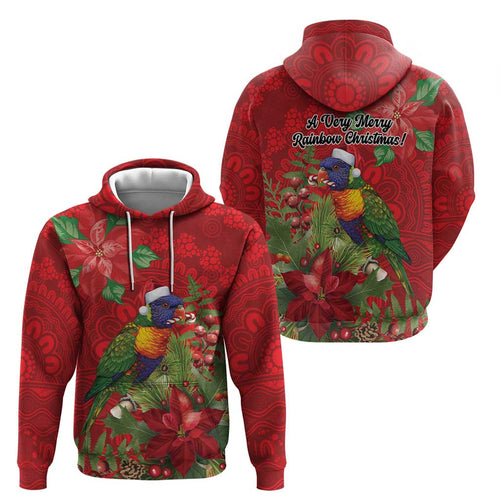 Aussie Rainbow lorikeet Hoodie Aboriginal Inspired Christmas - Aussie Hoodie