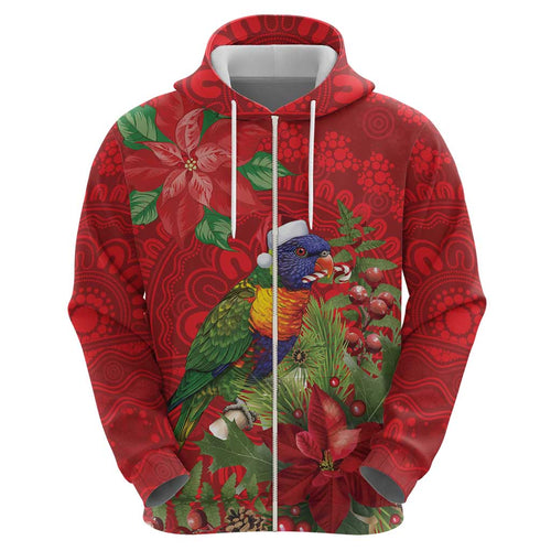 Aussie Rainbow lorikeet Hoodie Aboriginal Inspired Christmas - Aussie Hoodie