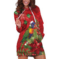 Aussie Rainbow lorikeet Hoodie Dress Aboriginal Inspired Christmas - Aussie Hoodie