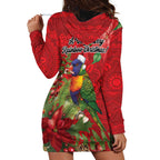 Aussie Rainbow lorikeet Hoodie Dress Aboriginal Inspired Christmas - Aussie Hoodie