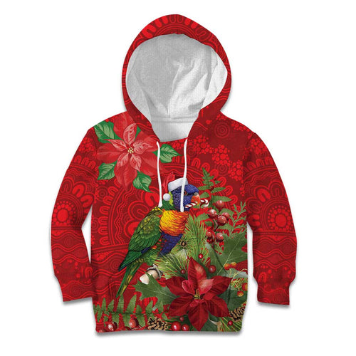 Aussie Rainbow lorikeet Kid Hoodie Aboriginal Inspired Christmas - Aussie Hoodie
