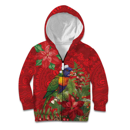 Aussie Rainbow lorikeet Kid Hoodie Aboriginal Inspired Christmas - Aussie Hoodie