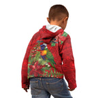 Aussie Rainbow lorikeet Kid Hoodie Aboriginal Inspired Christmas - Aussie Hoodie