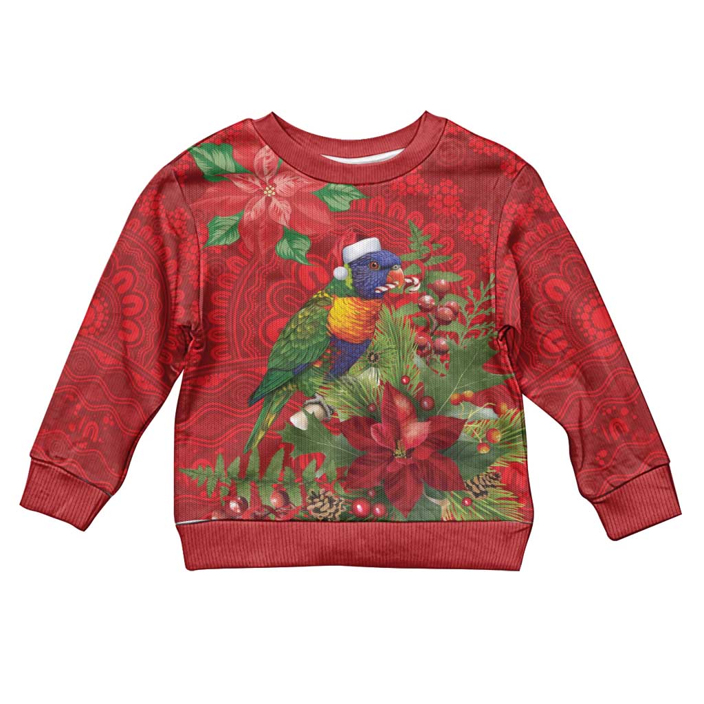 Aussie Rainbow lorikeet Kid Ugly Christmas Sweater Aboriginal Inspired Christmas - Aussie Hoodie