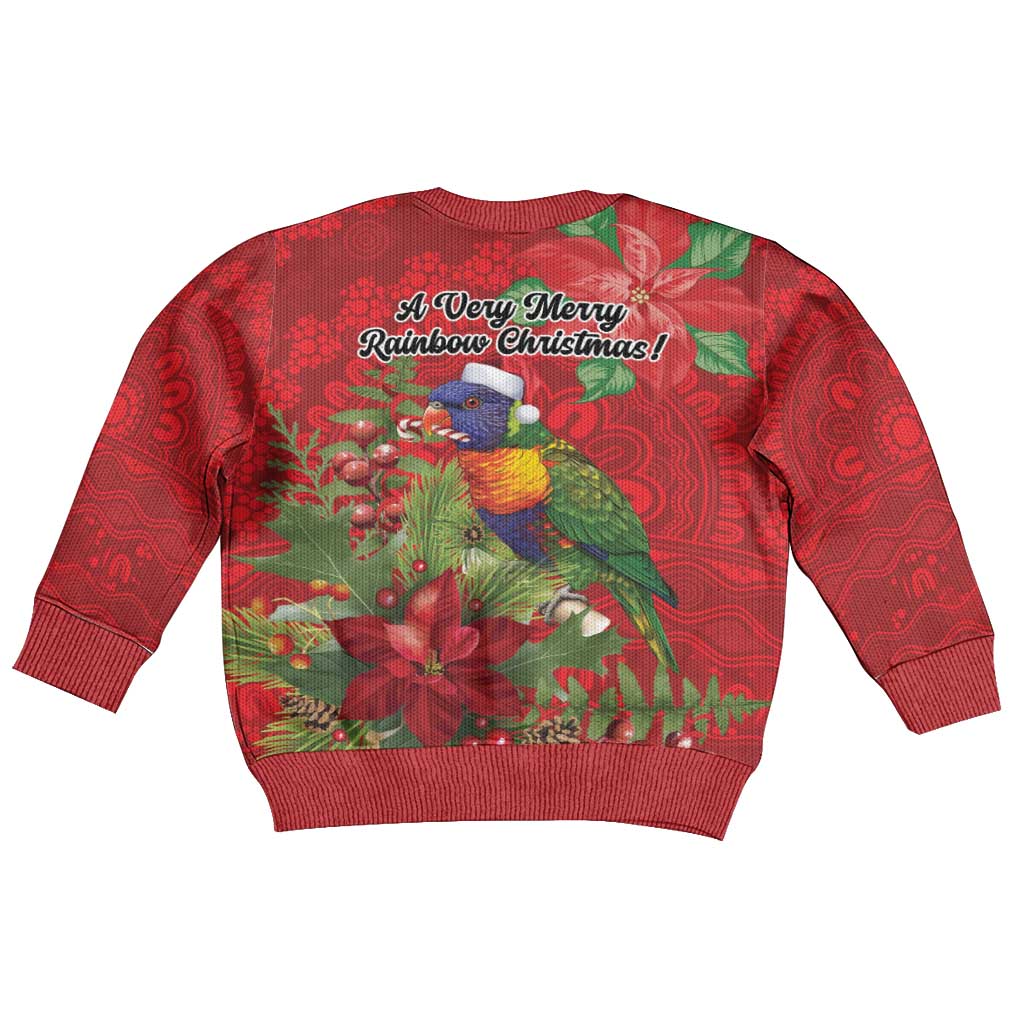 Aussie Rainbow lorikeet Kid Ugly Christmas Sweater Aboriginal Inspired Christmas - Aussie Hoodie