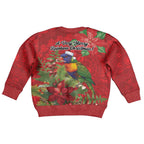 Aussie Rainbow lorikeet Kid Ugly Christmas Sweater Aboriginal Inspired Christmas - Aussie Hoodie