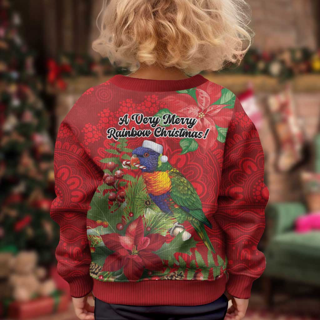 Aussie Rainbow lorikeet Kid Ugly Christmas Sweater Aboriginal Inspired Christmas - Aussie Hoodie