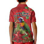 Aussie Rainbow lorikeet Kid Polo Shirt Aboriginal Inspired Christmas - Aussie Hoodie