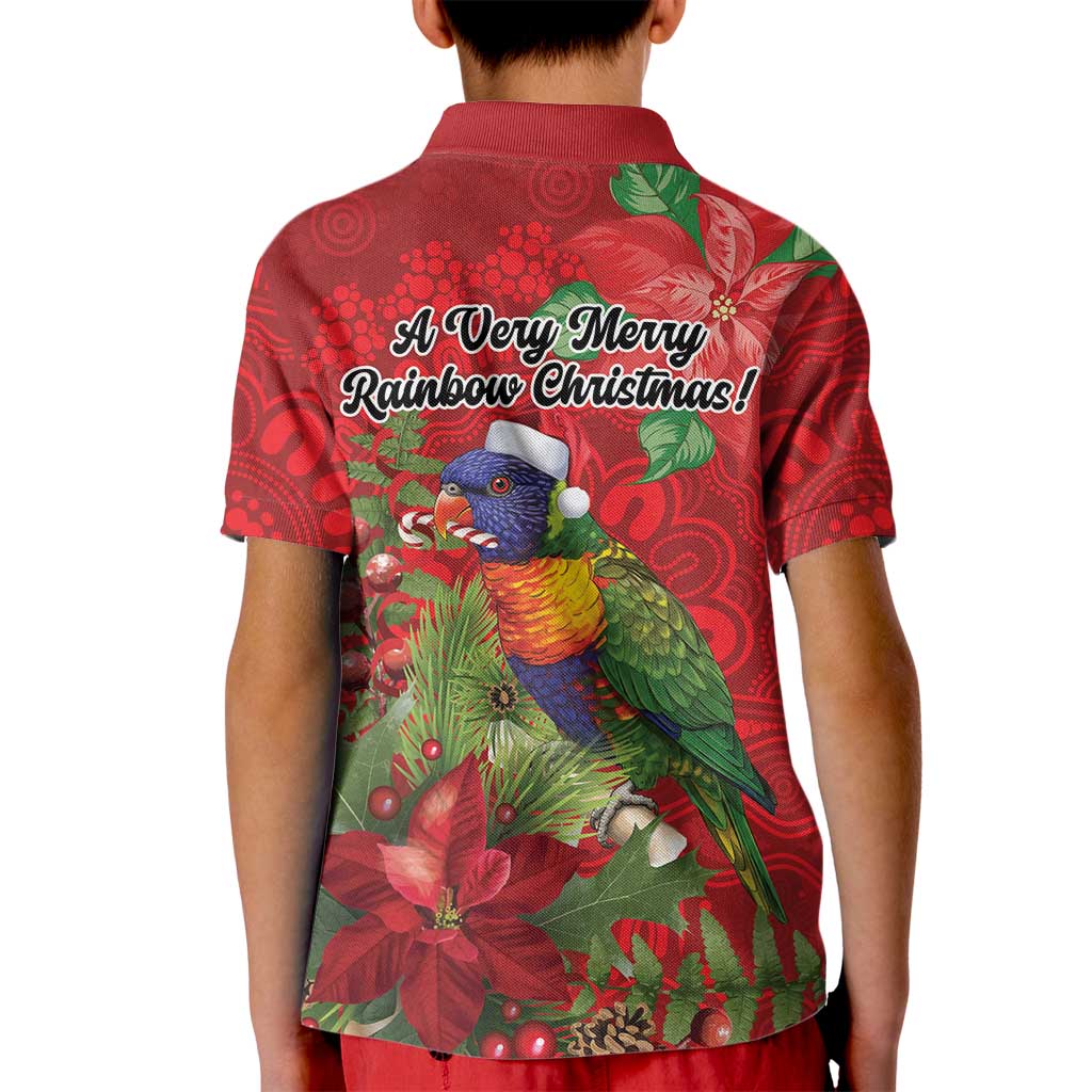 Aussie Rainbow lorikeet Kid Polo Shirt Aboriginal Inspired Christmas - Aussie Hoodie
