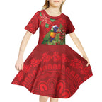 Aussie Rainbow lorikeet Kid Short Sleeve Dress Aboriginal Inspired Christmas - Aussie Hoodie