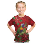 Aussie Rainbow lorikeet Kid T Shirt Aboriginal Inspired Christmas - Aussie Hoodie