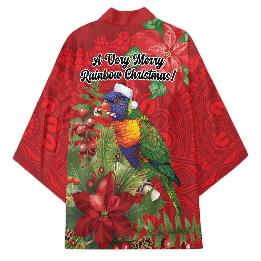 Aussie Rainbow lorikeet Kimono Aboriginal Inspired Christmas - Aussie Hoodie