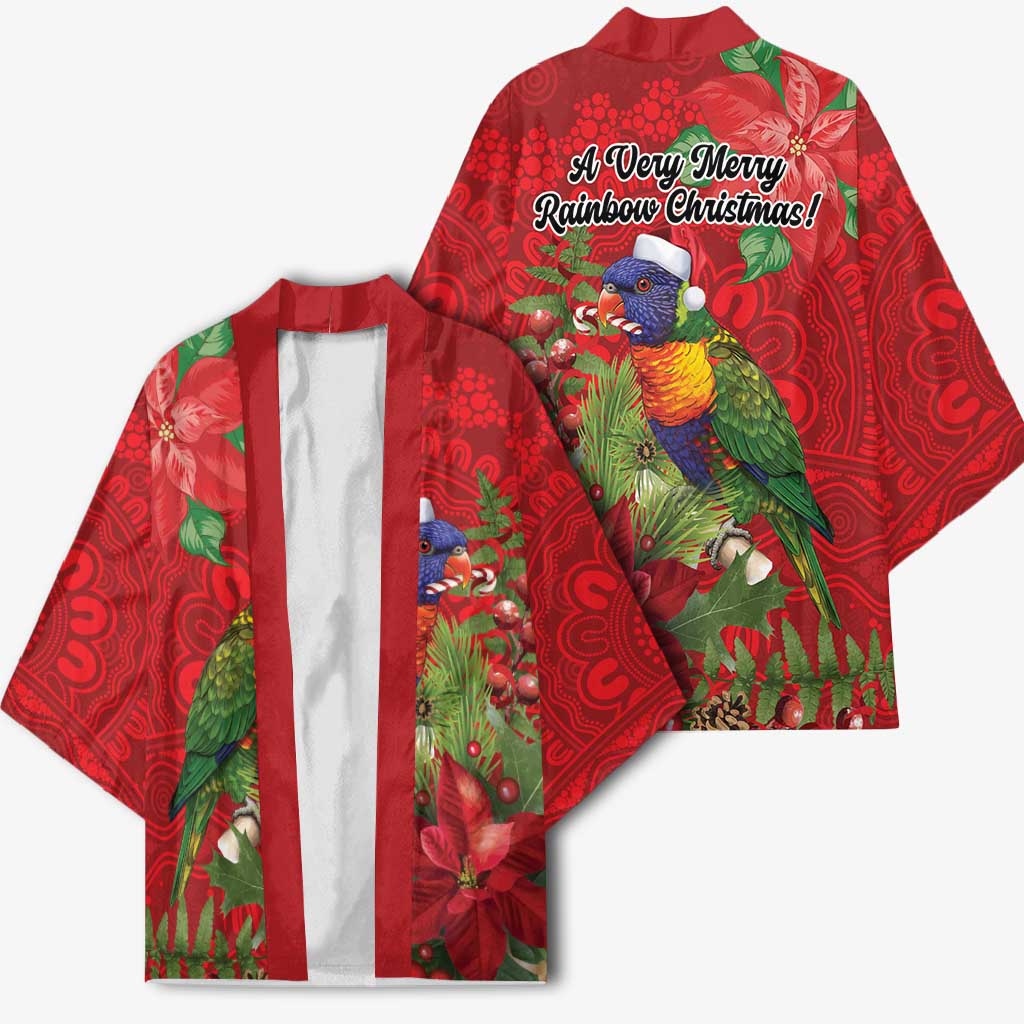 Aussie Rainbow lorikeet Kimono Aboriginal Inspired Christmas - Aussie Hoodie
