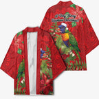 Aussie Rainbow lorikeet Kimono Aboriginal Inspired Christmas - Aussie Hoodie