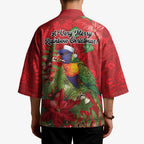 Aussie Rainbow lorikeet Kimono Aboriginal Inspired Christmas - Aussie Hoodie