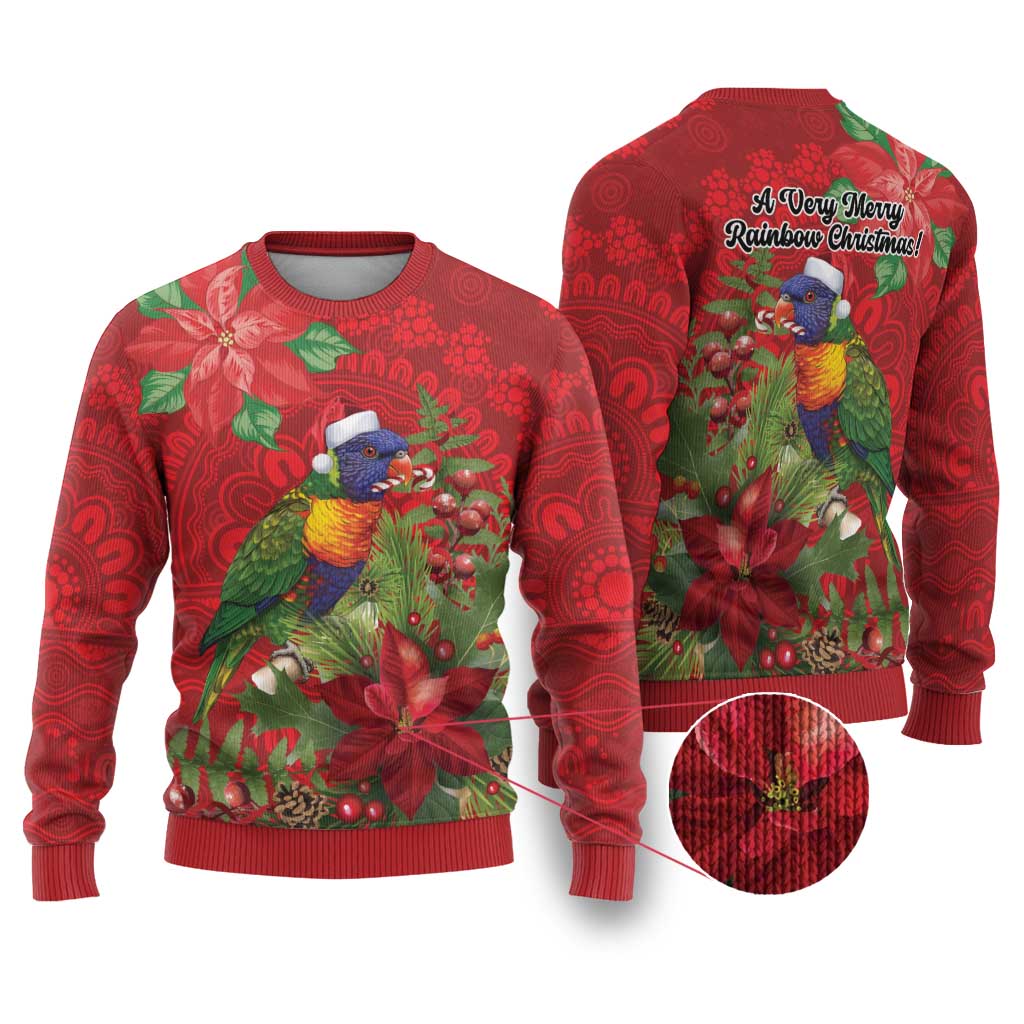 Aussie Rainbow lorikeet Ugly Christmas Sweater Aboriginal Inspired Christmas - Aussie Hoodie