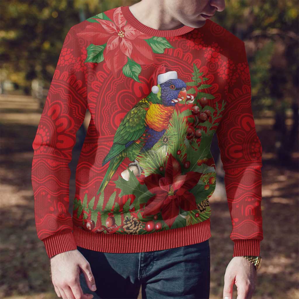 Aussie Rainbow lorikeet Ugly Christmas Sweater Aboriginal Inspired Christmas - Aussie Hoodie