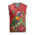 Aussie Rainbow lorikeet Christmas Knitted V-Neck Vest Aboriginal Inspired Christmas - Aussie Hoodie
