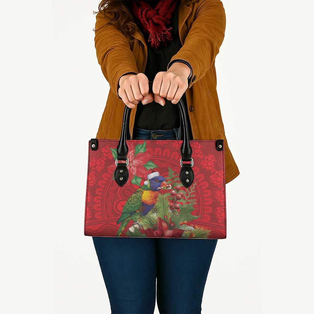 Aussie Rainbow lorikeet Leather Bag Aboriginal Inspired Christmas - Aussie Hoodie