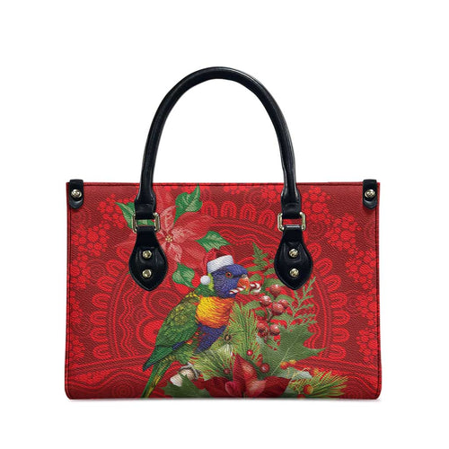 Aussie Rainbow lorikeet Leather Bag Aboriginal Inspired Christmas - Aussie Hoodie
