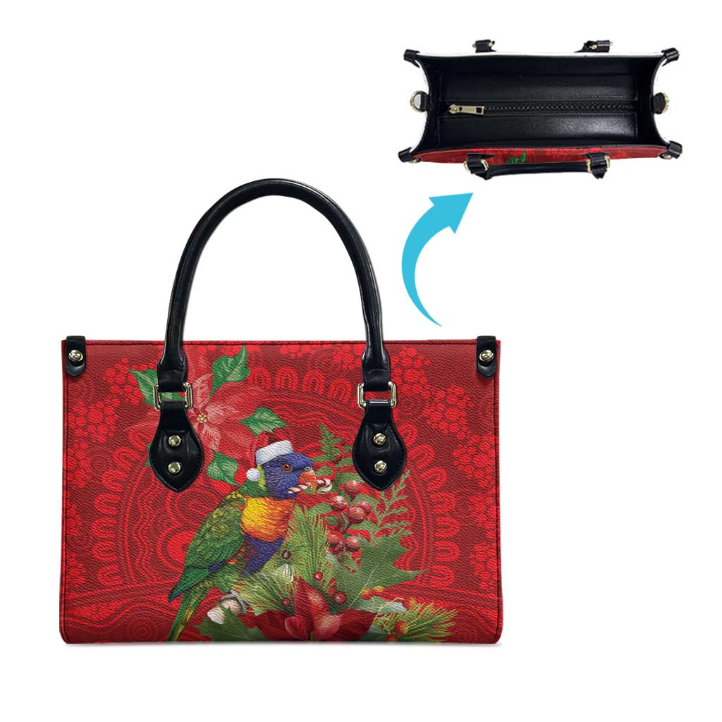 Aussie Rainbow lorikeet Leather Bag Aboriginal Inspired Christmas - Aussie Hoodie