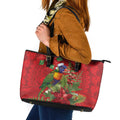 Aussie Rainbow lorikeet Leather Tote Bag Aboriginal Inspired Christmas - Aussie Hoodie