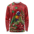 Aussie Rainbow lorikeet Long Sleeve Shirt Aboriginal Inspired Christmas - Aussie Hoodie