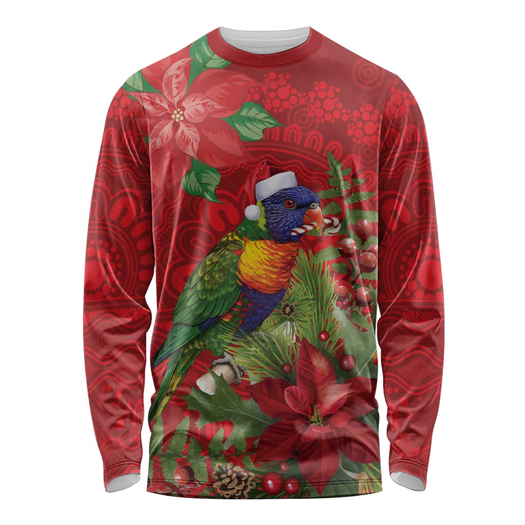 Aussie Rainbow lorikeet Long Sleeve Shirt Aboriginal Inspired Christmas - Aussie Hoodie