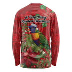 Aussie Rainbow lorikeet Long Sleeve Shirt Aboriginal Inspired Christmas - Aussie Hoodie