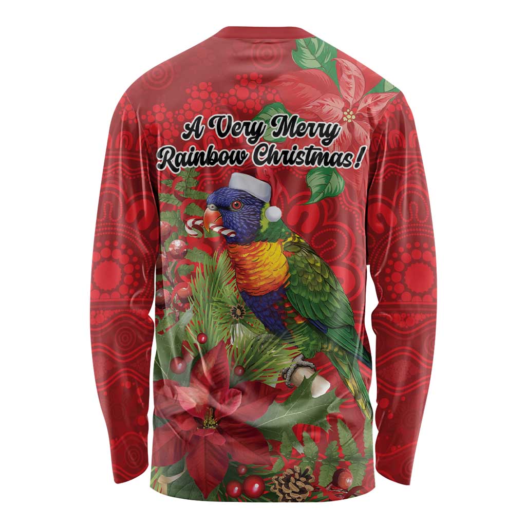 Aussie Rainbow lorikeet Long Sleeve Shirt Aboriginal Inspired Christmas - Aussie Hoodie