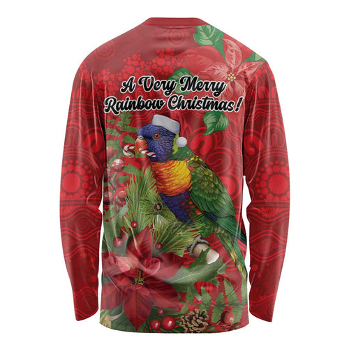 Aussie Rainbow lorikeet Long Sleeve Shirt Aboriginal Inspired Christmas - Aussie Hoodie
