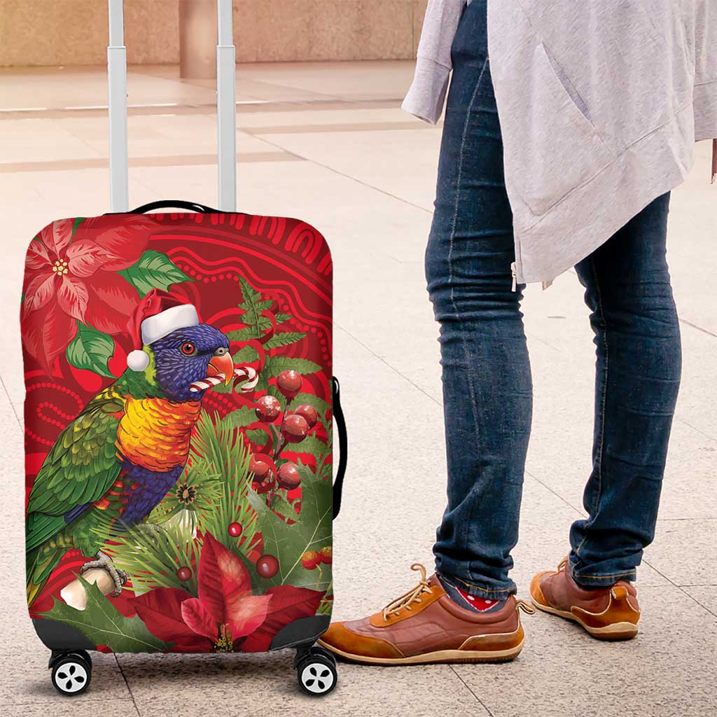 Aussie Rainbow lorikeet Luggage Cover Aboriginal Inspired Christmas - Aussie Hoodie