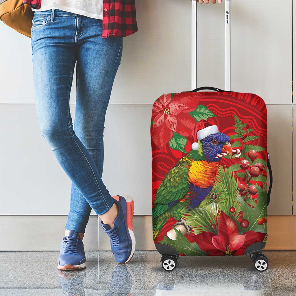 Aussie Rainbow lorikeet Luggage Cover Aboriginal Inspired Christmas - Aussie Hoodie