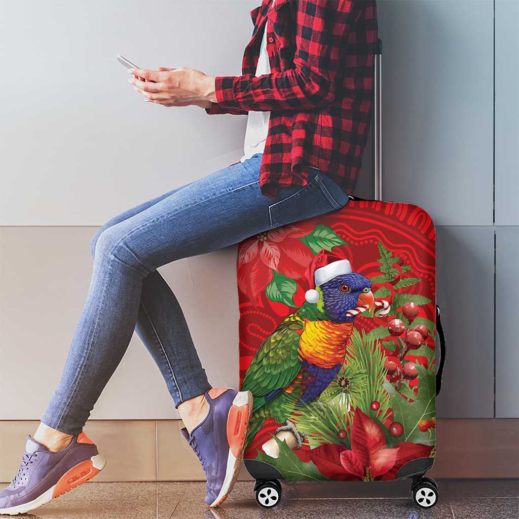 Aussie Rainbow lorikeet Luggage Cover Aboriginal Inspired Christmas - Aussie Hoodie