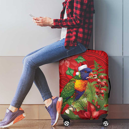 Aussie Rainbow lorikeet Luggage Cover Aboriginal Inspired Christmas - Aussie Hoodie