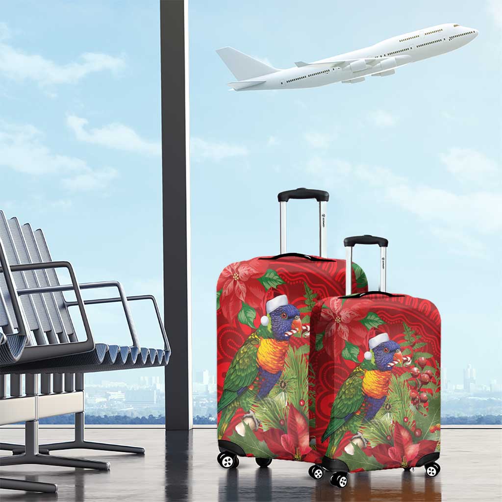Aussie Rainbow lorikeet Luggage Cover Aboriginal Inspired Christmas - Aussie Hoodie