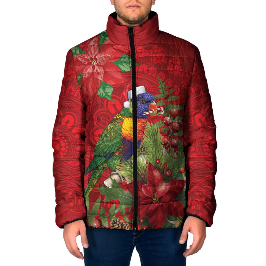Aussie Rainbow lorikeet Padded Jacket Aboriginal Inspired Christmas - Aussie Hoodie
