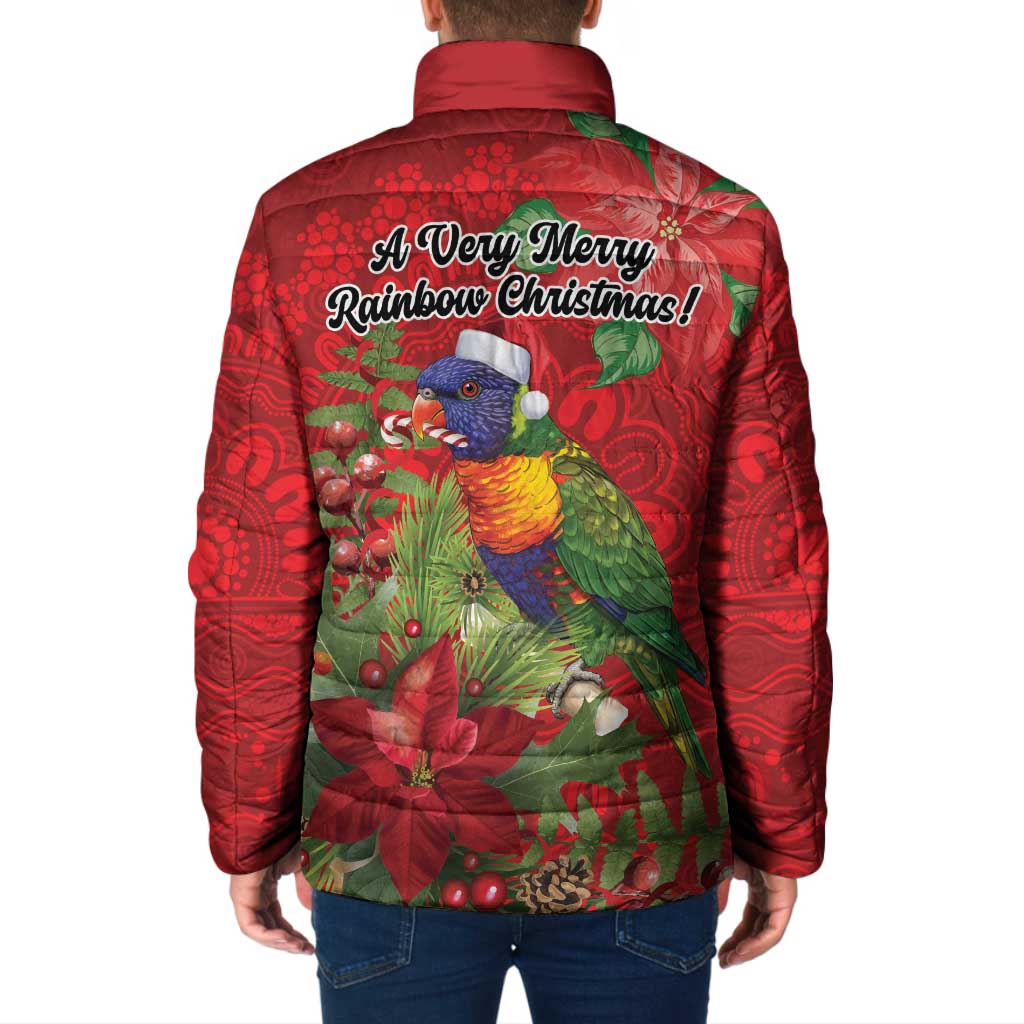Aussie Rainbow lorikeet Padded Jacket Aboriginal Inspired Christmas - Aussie Hoodie