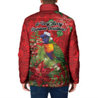 Aussie Rainbow lorikeet Padded Jacket Aboriginal Inspired Christmas - Aussie Hoodie
