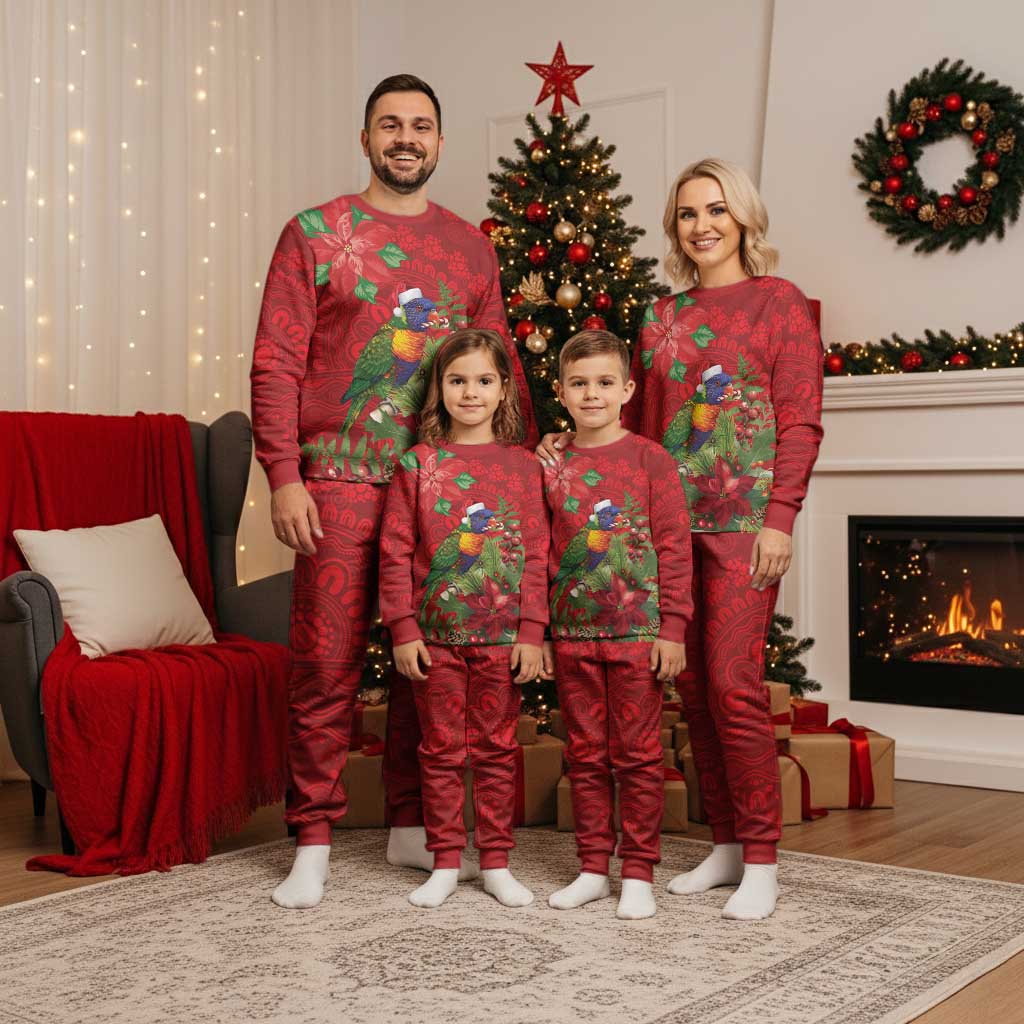 Aussie Rainbow lorikeet Christmas Pajama Set Aboriginal Inspired Christmas - Aussie Hoodie