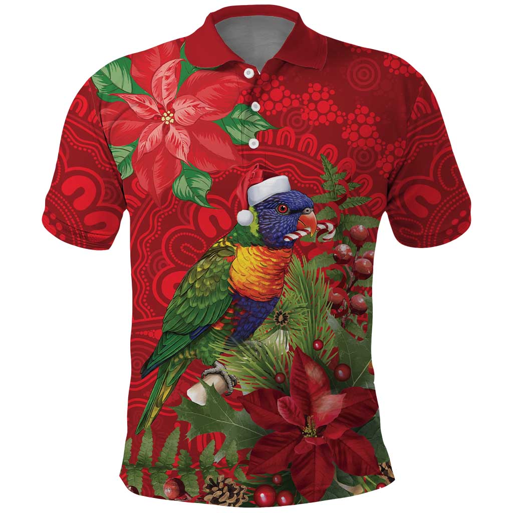 Aussie Rainbow lorikeet Polo Shirt Aboriginal Inspired Christmas - Aussie Hoodie