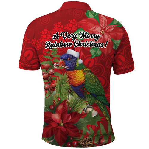 Aussie Rainbow lorikeet Polo Shirt Aboriginal Inspired Christmas - Aussie Hoodie
