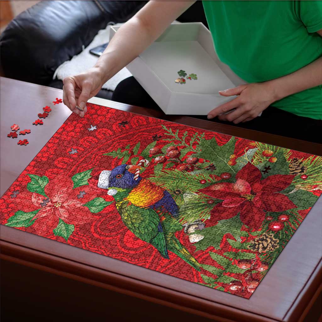 Aussie Rainbow lorikeet Puzzle Aboriginal Inspired Christmas - Aussie Hoodie